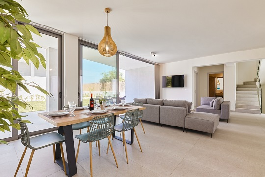 Photograph of dining area in Villa 2